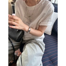 批发韩系ins慵懒风线条猫咪<b class='q'>白色</b>竹节棉短袖女夏季薄款宽松t恤休闲上衣
