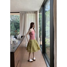 批发韩系碎花蕾丝拼接半身裙松紧腰中裙女