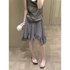 批发不规则拼接蕾丝花边半身裙女2026夏季A字显瘦<b class='q'>百搭</b>中裙