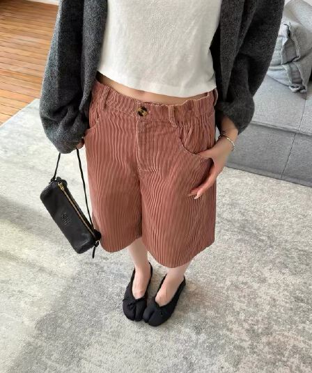 한국산 높은 품질 코듀로이 바지 여성 가을 새로운 한국 스타일 루즈핏 품격 다용도 허리밴드