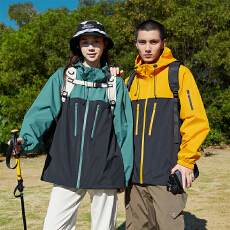批发双洪户外冲锋衣拼色tpu涂层工装款男女通用透气防风实用防风服饰