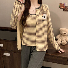 批发<b class='q'>睡衣</b>春秋季德绒棉可爱卡通<b class='q'>三件套</b>吊带长裤保暖带胸垫冬可外穿套装