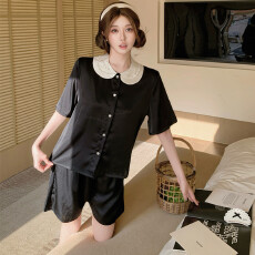 批发2026年夏季新款睡衣甜美公主冰雪丝短袖短<b class='q'>裤</b><b class='q'>宽松</b>丝绸家居服可外穿