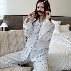 批发睡衣2026年秋季<b class='q'>婴儿</b>棉麻法式少女甜美长袖纯棉高级感家居服<b class='q'>套装</b>