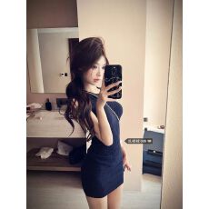 批发纯欲风圆领无袖针织包臀<b class='q'>连衣裙</b>女2025夏季新款修身高腰显瘦A字裙