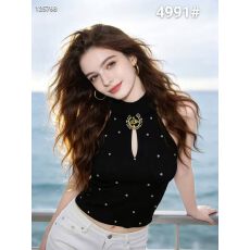 批发定制辅料装饰镂空针织挂脖背心2026新款<b class='q'>夏季</b>休闲时尚显瘦百搭