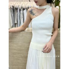 批发纯色斜肩背心女士夏季新款外穿性感吊带修身外穿内搭无袖单肩上衣