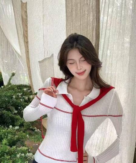켜기 새로운 2026 새로운 프랑스식 레트로 니트 POLO 셔츠 여성 긴 소매 맨위