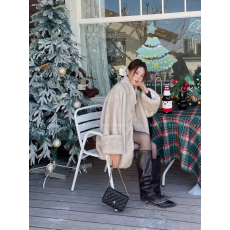 批发冬季新款韩版仿貂毛立领暖冬高级皮毛一体大衣棉服