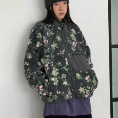 批发韩国东大门女装代购SOLDOUT2025秋冬时尚花朵宽松仿羊羔毛外套