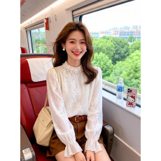 女士漂亮独特新款女装时尚女款上档次休闲法式洋气上衣