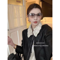 批发花边蕾丝领<b class='q'>皮衣</b><b class='q'>外套</b>女欧洲站2026年春季新款韩版百搭显瘦夹克上衣