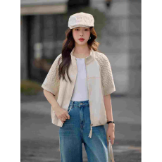 批发针织拼接<b class='q'>皮衣</b>马甲女2026春秋气质立领短款<b class='q'>外套</b>欧货设计感上衣