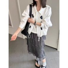 批发欧货2026春季时尚翻领拉链短款外套<b class='q'>女</b>显瘦百搭刺绣<b class='q'>夹克</b>麻料上衣潮