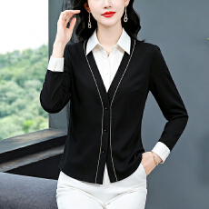 批发t恤上衣洋气<b class='q'>大码</b>中老年女装新款时尚纯色小衫雪纺衬衫