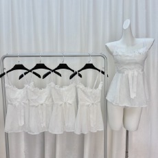 批发实拍-JMSHOP初恋白月光<b class='q'>甜美</b>吊带背心女设计感蝴蝶结无袖白色上衣