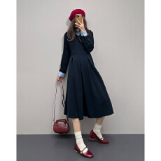 批发韩系高级感深秋初冬入秋穿搭一整套连衣裙子女春季装2025新款长裙