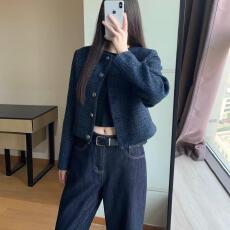 批发小香风外套女春秋款2024新款复古休闲短款小众气质韩系名媛上衣