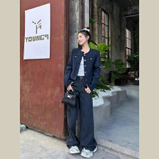 批发小香风外套女春秋款2024新款复古休闲短款小众气质韩系名媛上衣