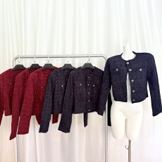 批发实拍---藏蓝色复古高级宽松长袖上衣休闲风流短小香风开衫<b class='q'>外套</b>女