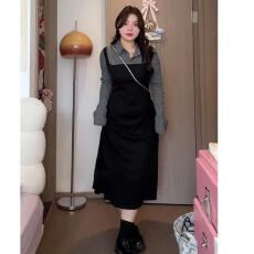 批发法式设计感长袖气质假两件针织连衣裙女秋<b class='q'>冬</b>2025新款小个子毛衣裙