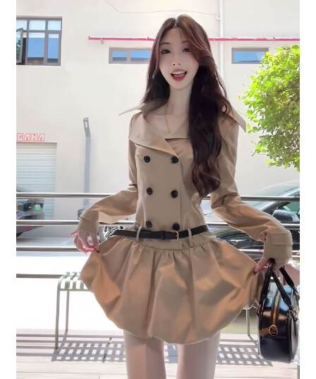 레트로 패션 품격 허리 수축 몸매 가꾸기 퍼프 꽃밭 치마 로얄 자매 바람 고급 센스 긴팔 드레스 2026 가을