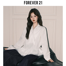 批发<b class='q'>甜美</b>风蕾丝花边拼接v领长袖衬衫女秋季设计感宽松荷叶边裙摆上衣