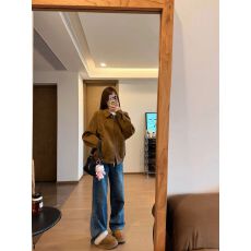 批发新款美式复古仿麂皮<b class='q'>夹克</b>女装秋冬宽松翻领休闲百搭显瘦<b class='q'>外套</b>潮