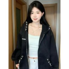 批发云朵绒复合薄款320g，厚款400g<b class='q'>潮牌</b>钉珠刺绣高级设计感<b class='q'>卫衣</b>