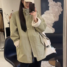 批发韩系氛围感休闲风立领派克服外套女冬季新款<b class='q'>通勤</b>保暖加绒棉服
