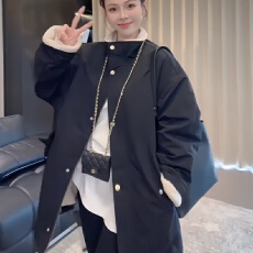 批发<b class='q'>中长款</b>加绒加厚派克服<b class='q'>风衣</b>外套女秋冬季新款立领韩系保暖棉服上衣