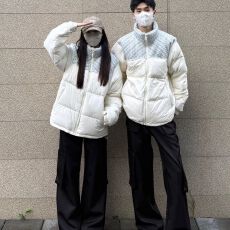 批发韩国东大门国潮牌小香风拼接女冬季新款高级感情侣棉服棉衣女款