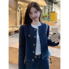 批发小香风外套女秋季新款法式名媛气质高级感设计感复古<b class='q'>短</b>款上衣