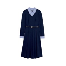 批发甜辣妹假两件<b class='q'>连衣裙</b>女装秋冬设计感独特收腰气质显瘦内搭长裙子