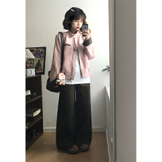 批发源头<b class='q'>工厂</b>来版定制—独特超好看复古撞色设计秋季百搭通勤皮衣夹克