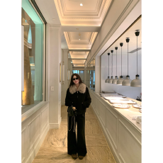 加厚500克羊羔绒复合麂皮+大毛领一羊羔皮毛一体外套毛领翻领上衣