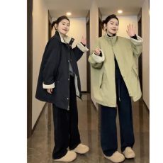 批发源头工厂来版定制—外套女大码显瘦中长款派克服