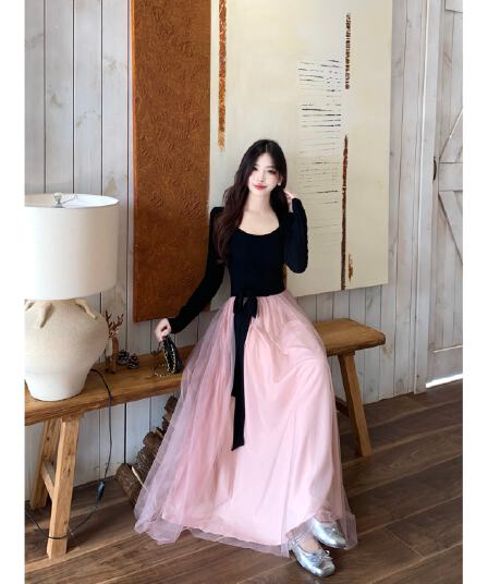 사람들 면 리브 슈퍼 비밀 폴리 에스터 인터넷 네리 하나 품격 명문 여성 로얄 자매 프랑스식 광장 칼라 허리 수축 드레스