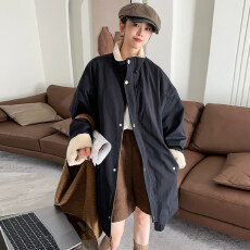 批发防水小牛津面料250克羊羔绒内里一<b class='q'>冬</b>季新款时尚宽松立领风衣外套