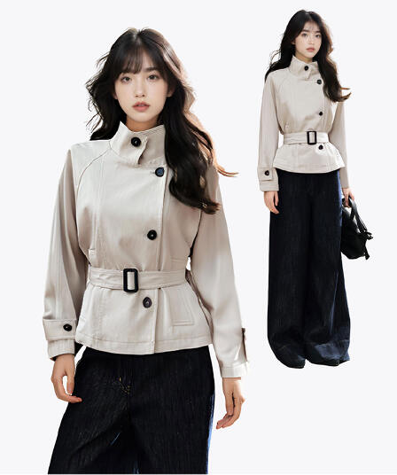 레트로 긴팔 스탠드 칼라 쇼트 스타일 바람막이 여성 2026 가을 새로운 고급 센스 품격 슬림해 보이는 허리 수축 재킷 맨위