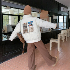 批发实拍大量库存刺绣设计感面包服棉服女冬季加厚国潮棉衣外套