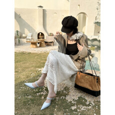 批发2026<b class='q'>春</b>季新款尖头细跟高跟气质显瘦法式时尚性感美绝女网红包头拖