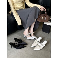 批发2026春季新款尖头细跟高跟气质显瘦法式时尚性感美绝女网红包头拖