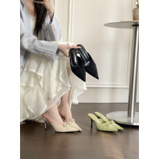 批发2026春季新款尖头细跟高跟气质显瘦法式时尚性感美绝女网红包头拖