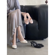 2026春季新款圆头细跟高跟气质显瘦法式时尚性感美绝女网红包头拖