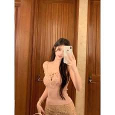 批发Hotdog 热狗很辣花野柔情蕾丝吊带上衣纯欲性感修身内搭背心