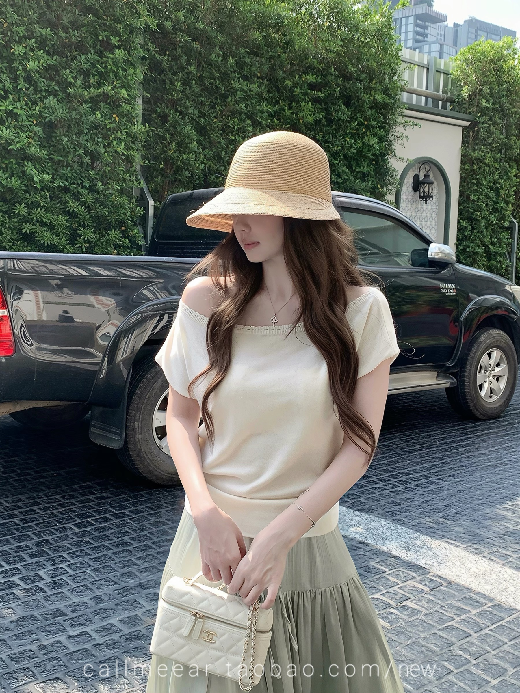 callmeear 작은 섬 Breeze 라이 경기 서울 주간 실크 비스듬한 어깨 레이스 티셔츠 여성 슬림해 보이는 핫걸 맨위