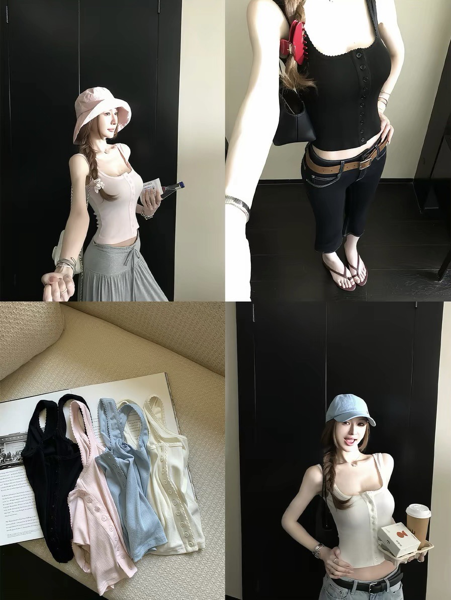 초여름 프로 250g 레트로 특수 프로세스 자수 자카드 니트 캐미솔 넣다 부드러운 착용 쳉 쳉 일상