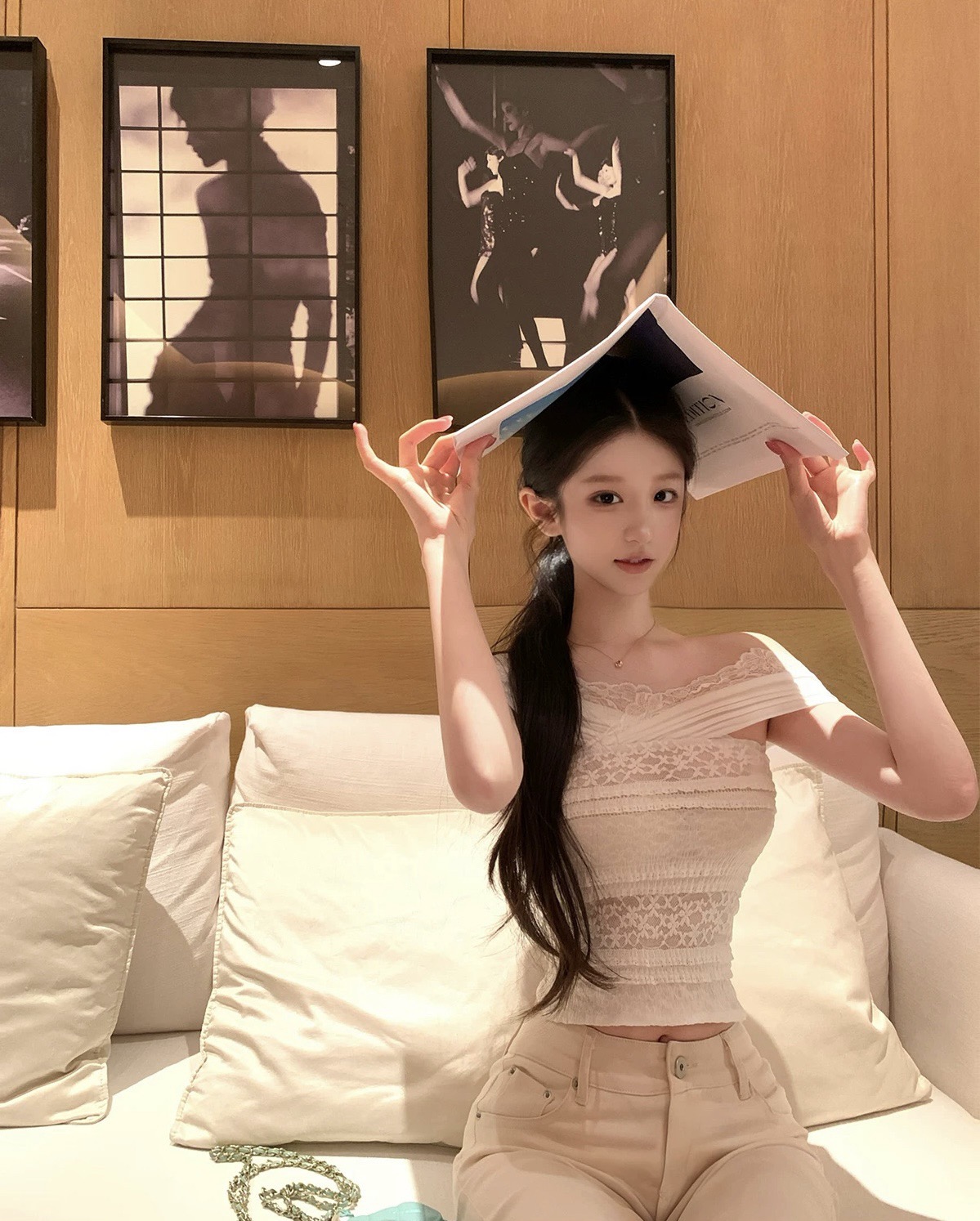 okmashop 법 새싹 bunny 레이스 오프숄더 티셔츠 여성 여름 디자인 센스 순수한 욕망 섹시함 오프숄더 맨위