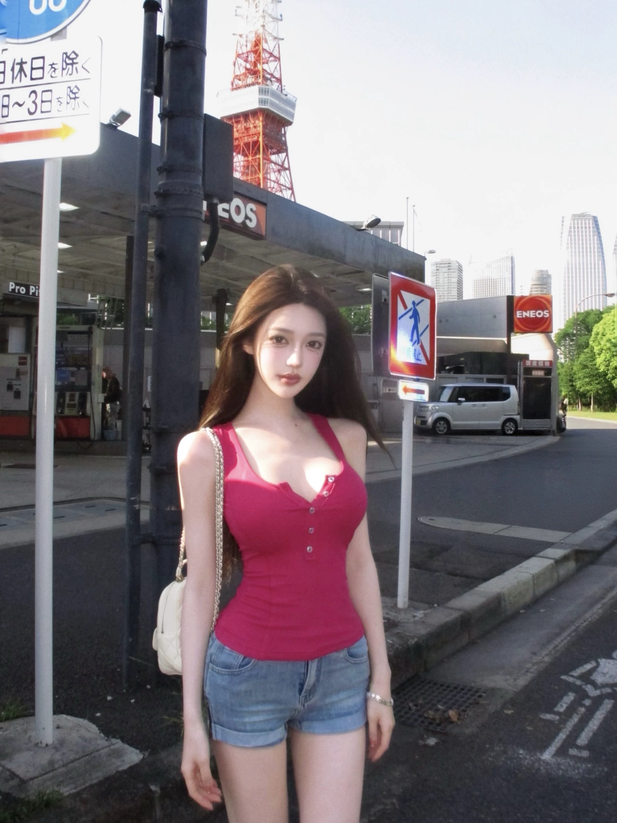 cher 챠오어 헨리 조끼 핫걸 작은 V넥 캐미솔 여름 외출용 몸매 가꾸기 니트 맨위